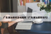 广东潮汕麻将游戏规则（广东潮汕麻将技巧）
