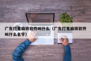 广东打鬼麻将软件叫什么（广东打鬼麻将软件叫什么名字）