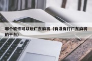 哪个软件可以玩广东麻将（有没有打广东麻将的平台）