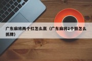 广东麻将两个杠怎么赢（广东麻将2个骰怎么抓牌）