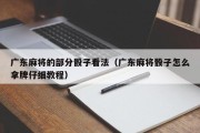 广东麻将的部分骰子看法（广东麻将骰子怎么拿牌仔细教程）