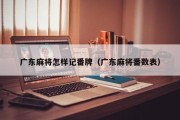 广东麻将怎样记番牌（广东麻将番数表）