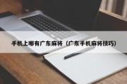 手机上哪有广东麻将（广东手机麻将技巧）