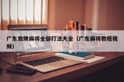 广东做牌麻将全部打法大全（广东麻将教程视频）