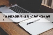 广东麻将洗牌视频大全集（广东麻将怎么洗牌）