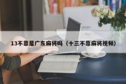13不靠是广东麻将吗（十三不靠麻将视频）