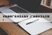 手机麻将广东湾怎么加分（广东麻将怎么打钱）