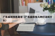 广东麻将特色是豆（广东麻将有几种打法叫什么）