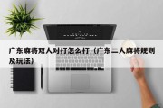 广东麻将双人对打怎么打（广东二人麻将规则及玩法）